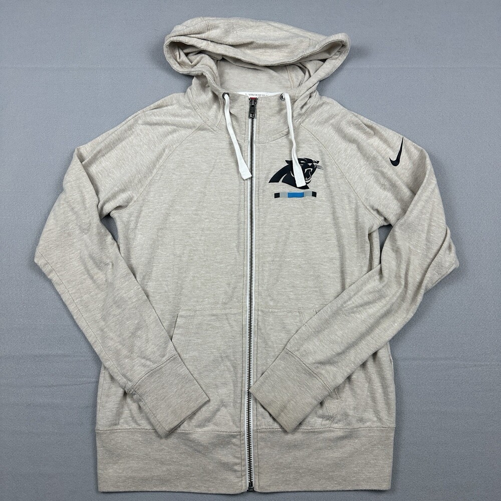 Carolina Panthers Jacket Women Small Beige Nike Full Zip Team Issued Hoodie S